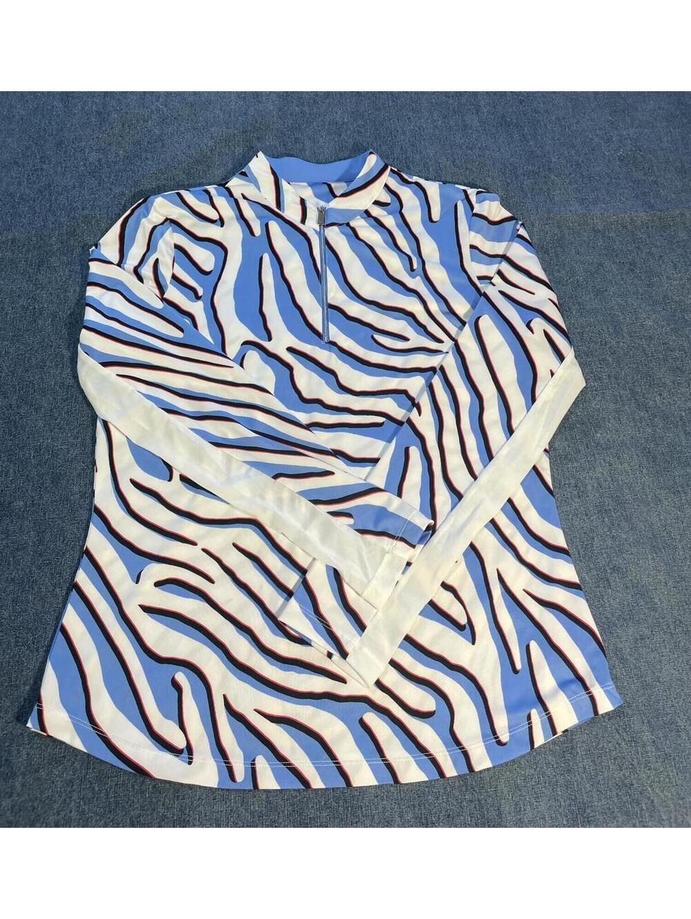 Women's Tail long sleeve golf shirt medium zip front vented sporty